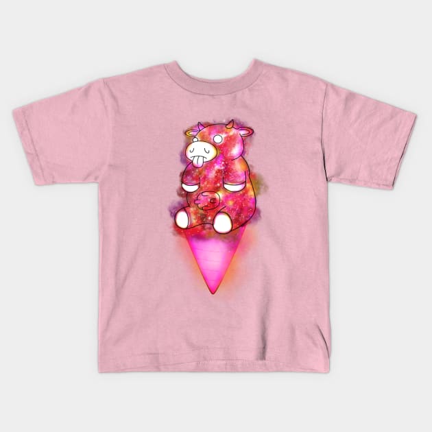 Cherry Nebula - Cowsmic CowLick! Kids T-Shirt by Atomic Lunchbox